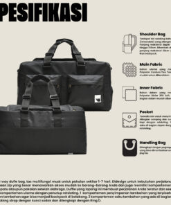 Go Trip 3 Way Travel Bag - Black - Image 9
