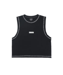 Outseam Crop Tank Running - Black Women