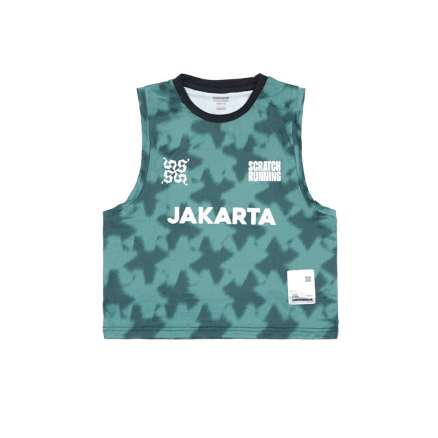 Concrete Crop Tank Running - Green Women