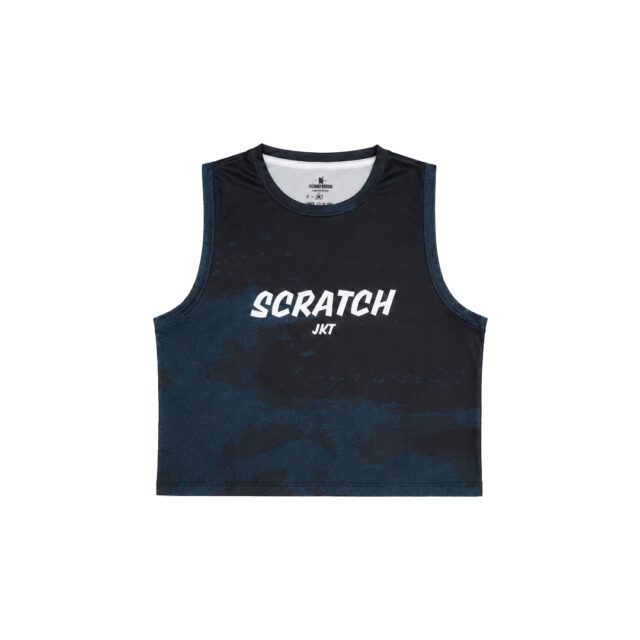Glitch Crop Tank Running - Navy Blue Women