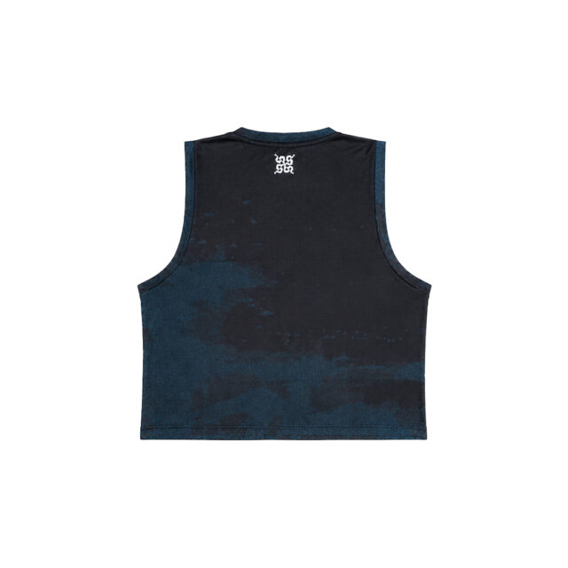 Alternative view of Glitch Crop Tank Running - Navy Blue Women