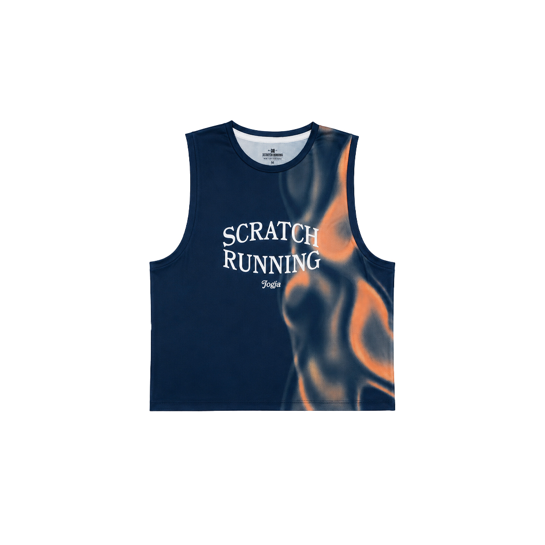 Wave Jogja Crop Tank Running - Navy Women